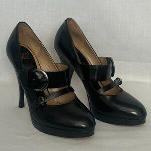 Joan & David Black Leather Shoes, size 8M